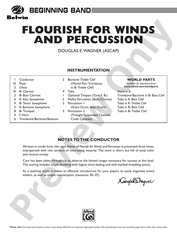 Flourish for Winds and Percussion - Concert Band Conductor Score & Parts (Digital Download)