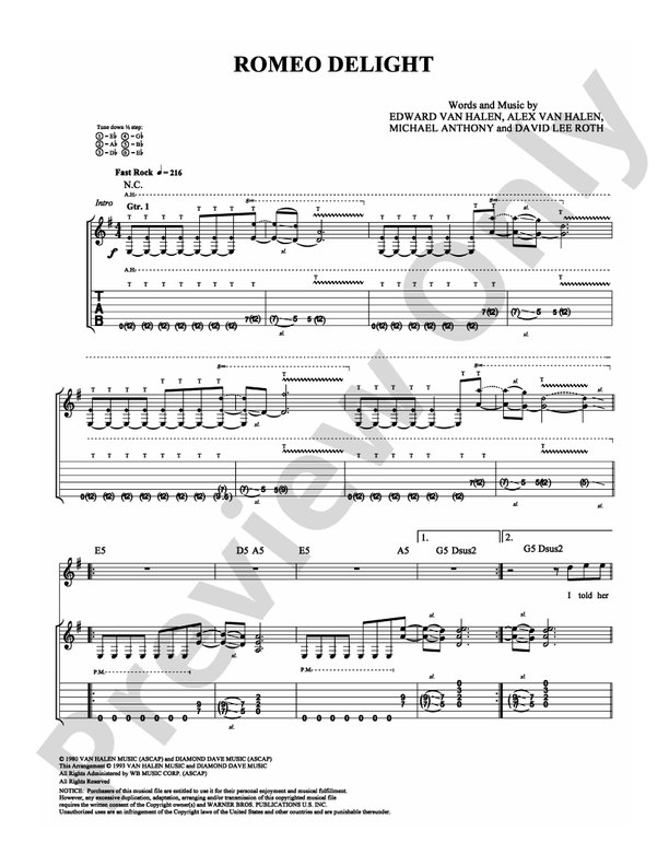Romeo Delight - Guitar TAB (Digital Download)