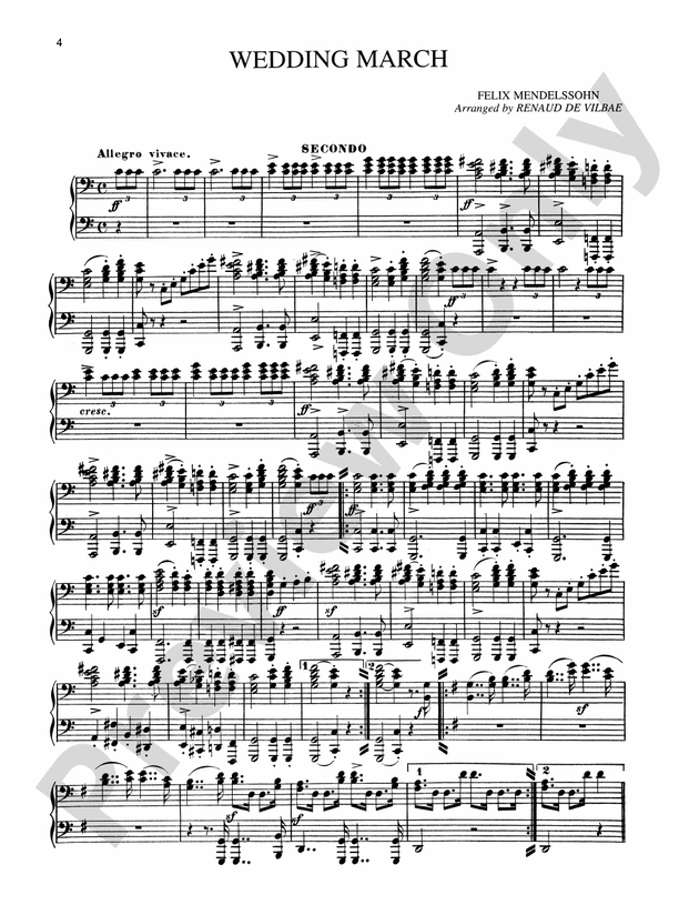 Mendelssohn - Marches - 1 Piano, 4 Hands (Digital Download)