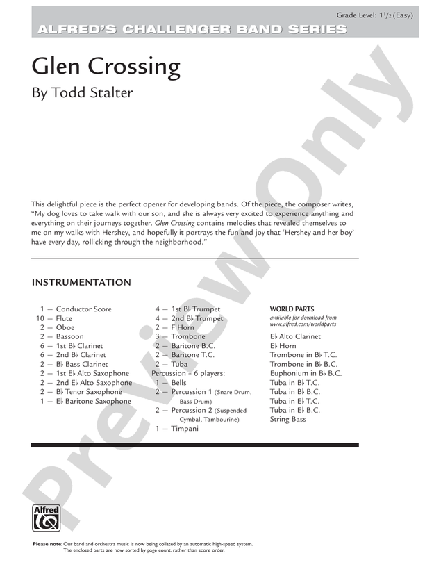 Glen Crossing - Concert Band Conductor Score & Parts (Digital Download)