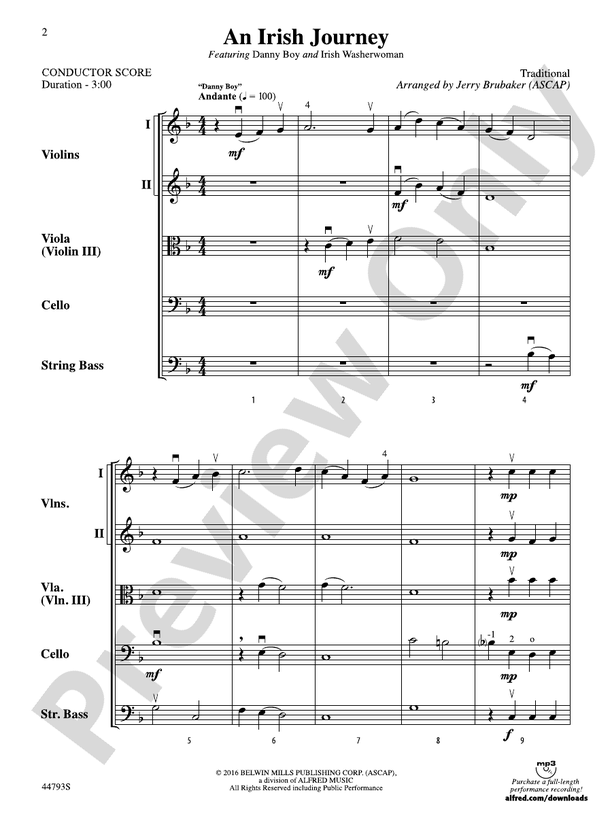An Irish Journey - String Orchestra Conductor Score & Parts (Digital Download)