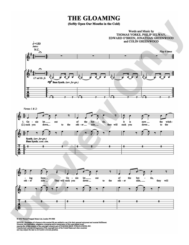 The Gloaming - Guitar TAB (Digital Download)