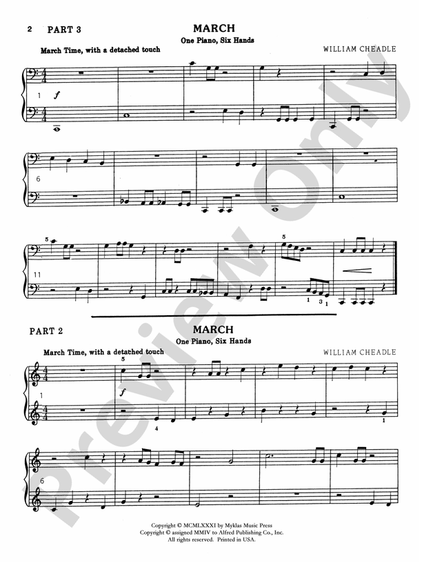 Six for Three - 1 Piano, 6 Hands (Digital Download)