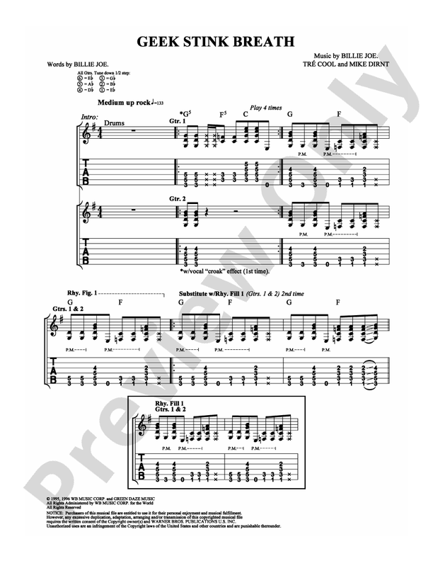 Geek Stink Breath - Guitar TAB (Digital Download)