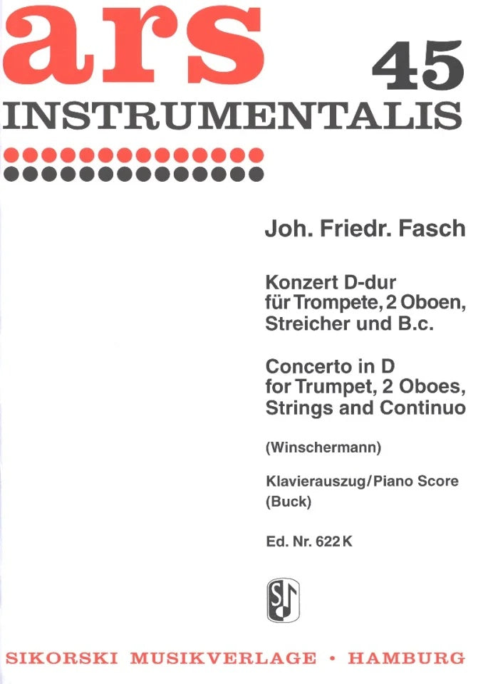 Concerto in D - Piano Reduction - Fasch - Sikorski SIK622K