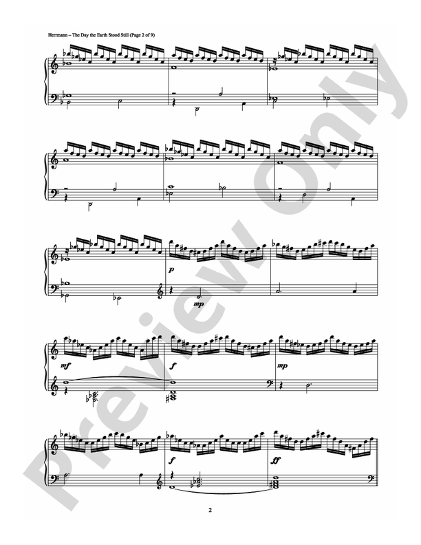 The Day the Earth Stood Still - Piano (Digital Download)