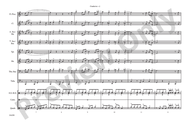 Honky Tonk Women (Arr. Jerry Burns) – Marching Band Conductor Score & Parts (Digital Download)
