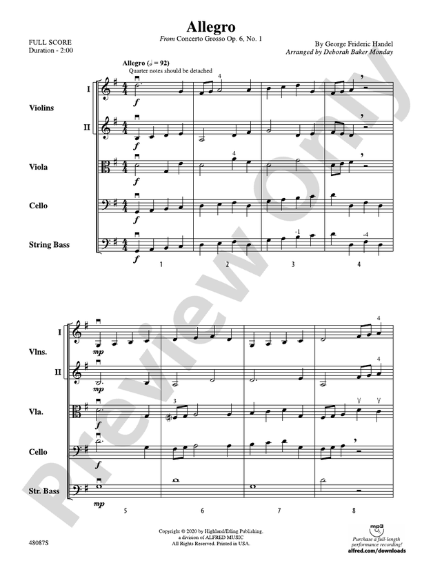 Allegro (Grade 2.5) - String Orchestra Conductor Score & Parts (Digital Download)
