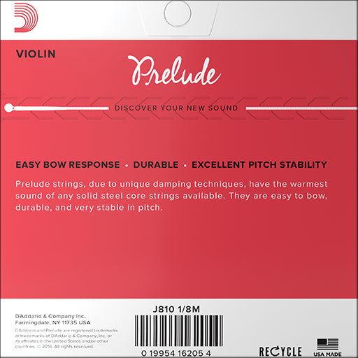 D'Addario Prelude Violin, Set, 1/8