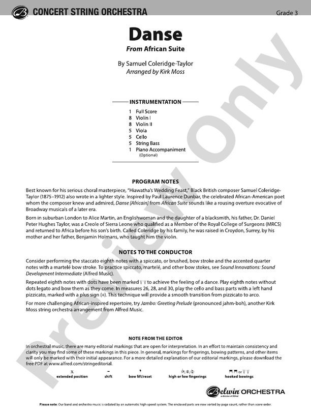 Danse - String Orchestra Conductor Score & Parts (Digital Download)
