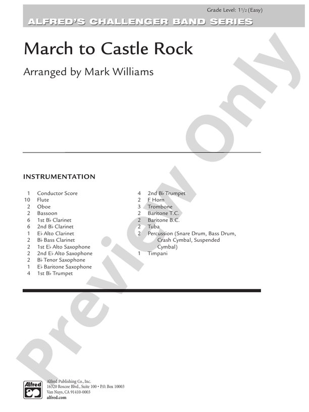March to Castle Rock - Concert Band Conductor Score & Parts (Digital Download)