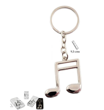 Silver Double Quaver Keyring plus Tin