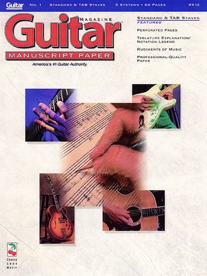 Guitar(TM) Magazine Manuscript Paper - #1 - Standard & Tab Staves - 9 inch. x 12 inch. - Cherry Lane Music Guitar TAB