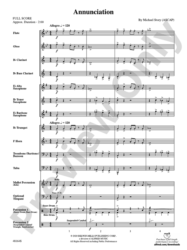 Annunciation - Concert Band Conductor Score & Parts (Digital Download)