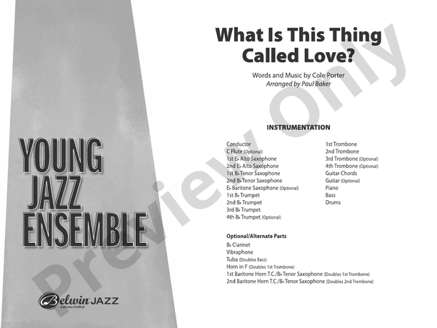 What Is This Thing Called Love? (Grade 2.5) – Jazz Ensemble Conductor Score & Parts (Digital Download)