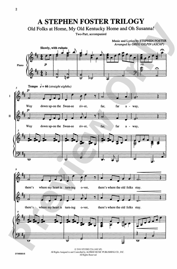 A Stephen Foster Trilogy - 2-Part Choral Octavo (Digital Download)