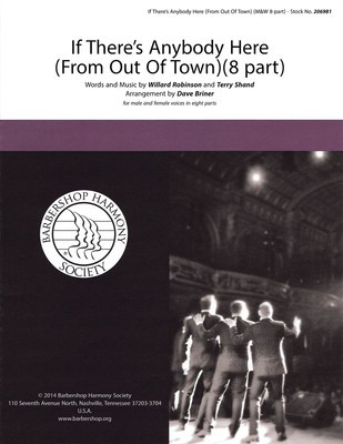 If There's Anybody Here - from Out of Town - Terry Shand|Willard Robinson - TTBB David Briner Hal Leonard Octavo