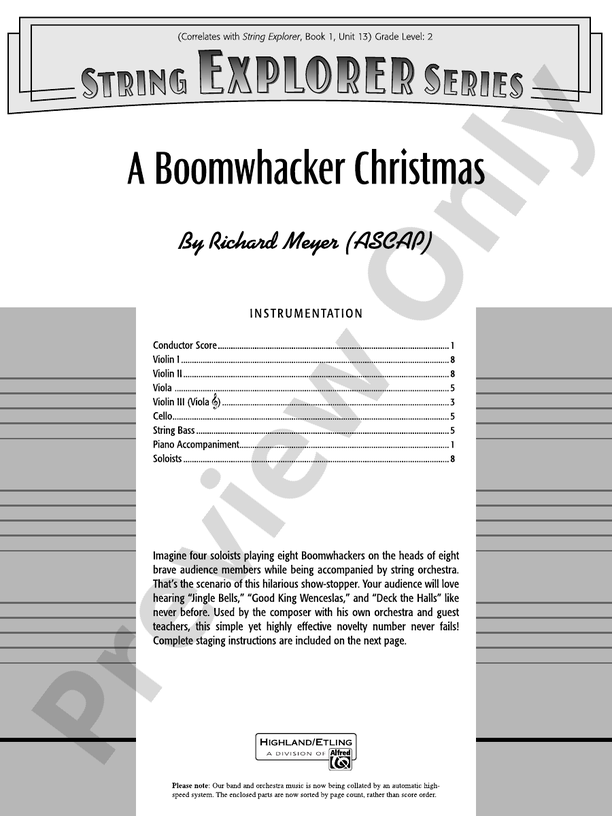 A Boomwhacker Christmas – String Orchestra Conductor Score & Parts (Digital Download)