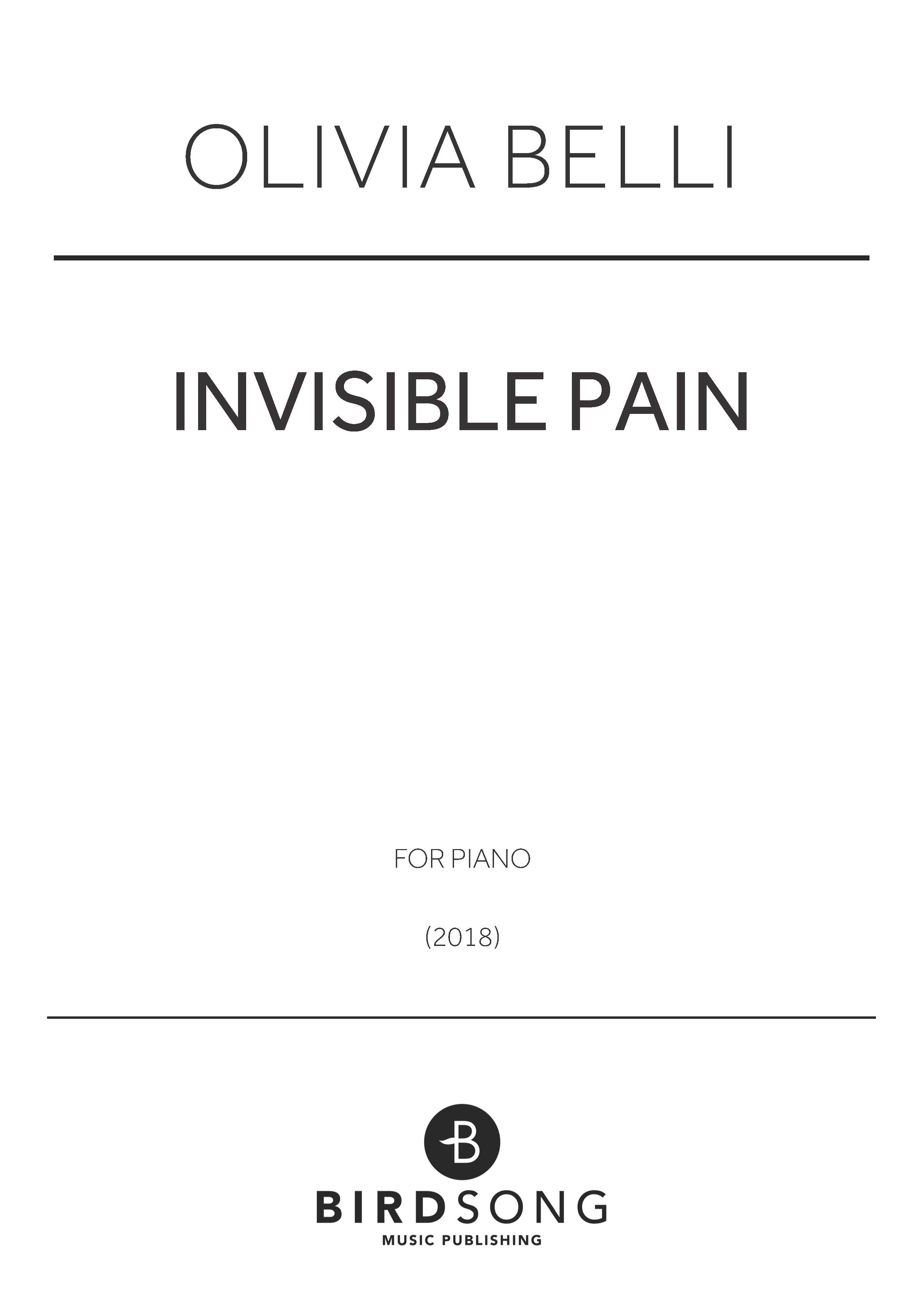 Belli - Invisible Pain - Piano Solo (Digital Download)