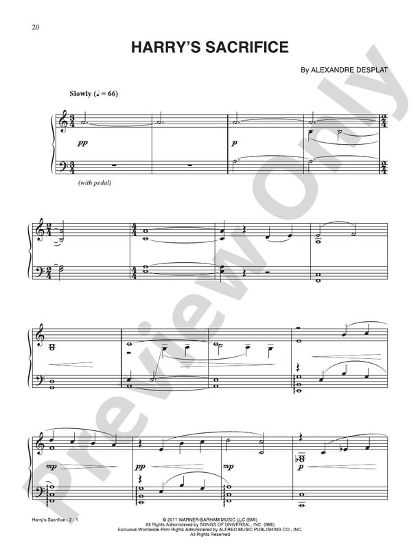 Harry's Sacrifice (from "Harry Potter and the Deathly Hallows Part 2") - Piano (Digital Download)