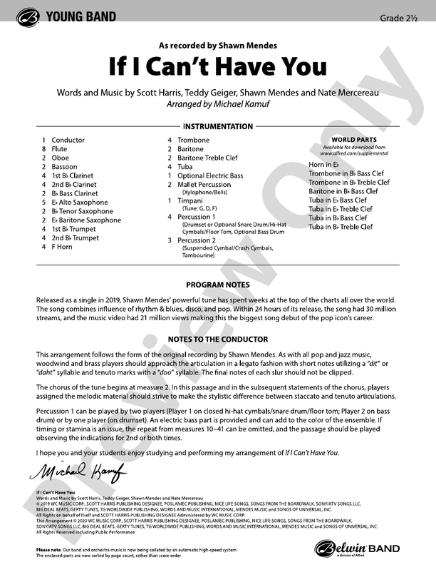 If I Rise - Concert Band Conductor Score & Parts (Digital Download)