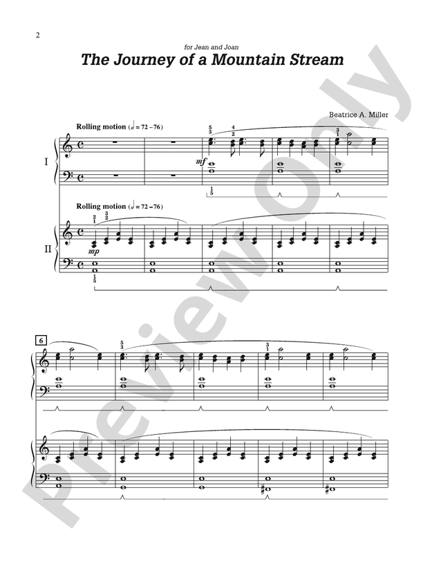 The Journey of a Mountain Stream - 2 Pianos, 4 Hands (Digital Download)