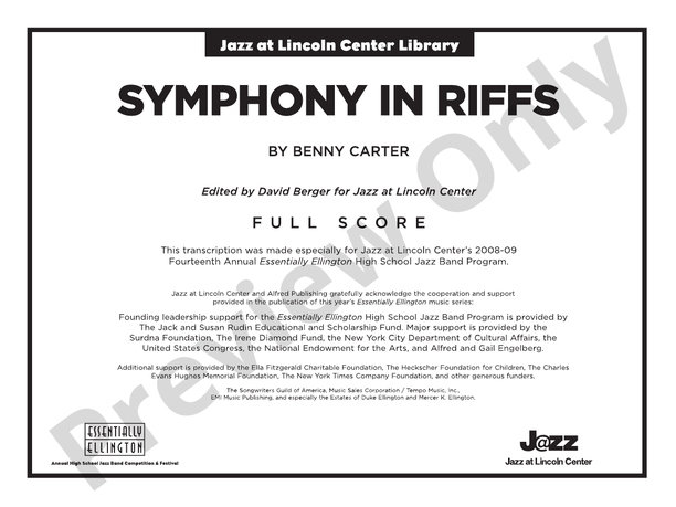 Symphony in Riffs (Grade 5) - Jazz Ensemble Conductor Score & Parts (Digital Download)