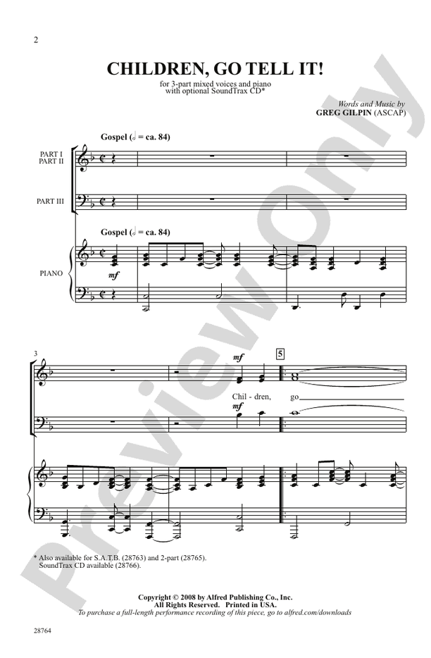Children, Go Tell It! – 3-Part Mixed Choral Octavo (Digital Download)