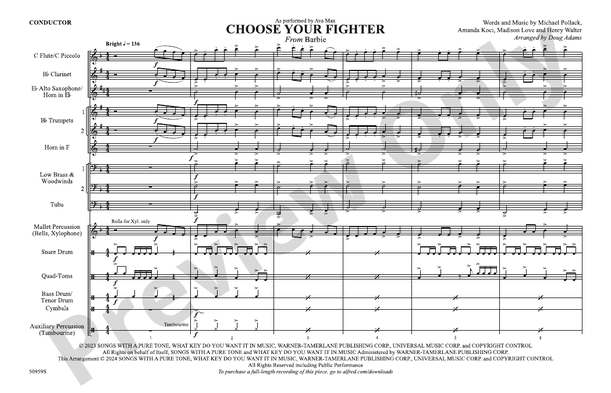 Choose Your Fighter – Marching Band Conductor Score & Parts (Digital Download)