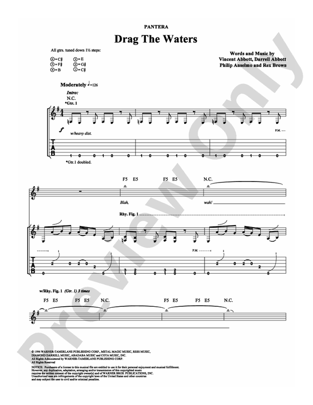Drag the Waters - Guitar TAB (Digital Download)