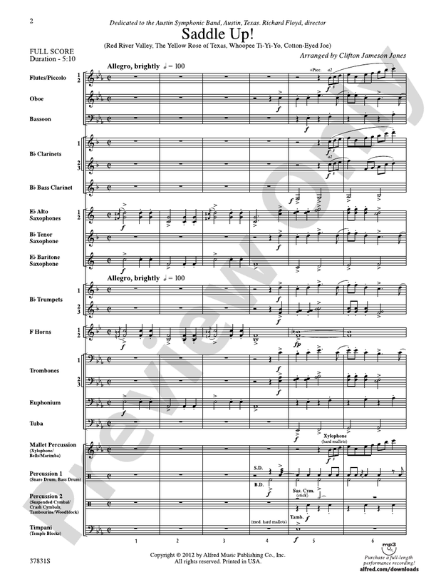 Saddle Up! - Concert Band Conductor Score & Parts (Digital Download)