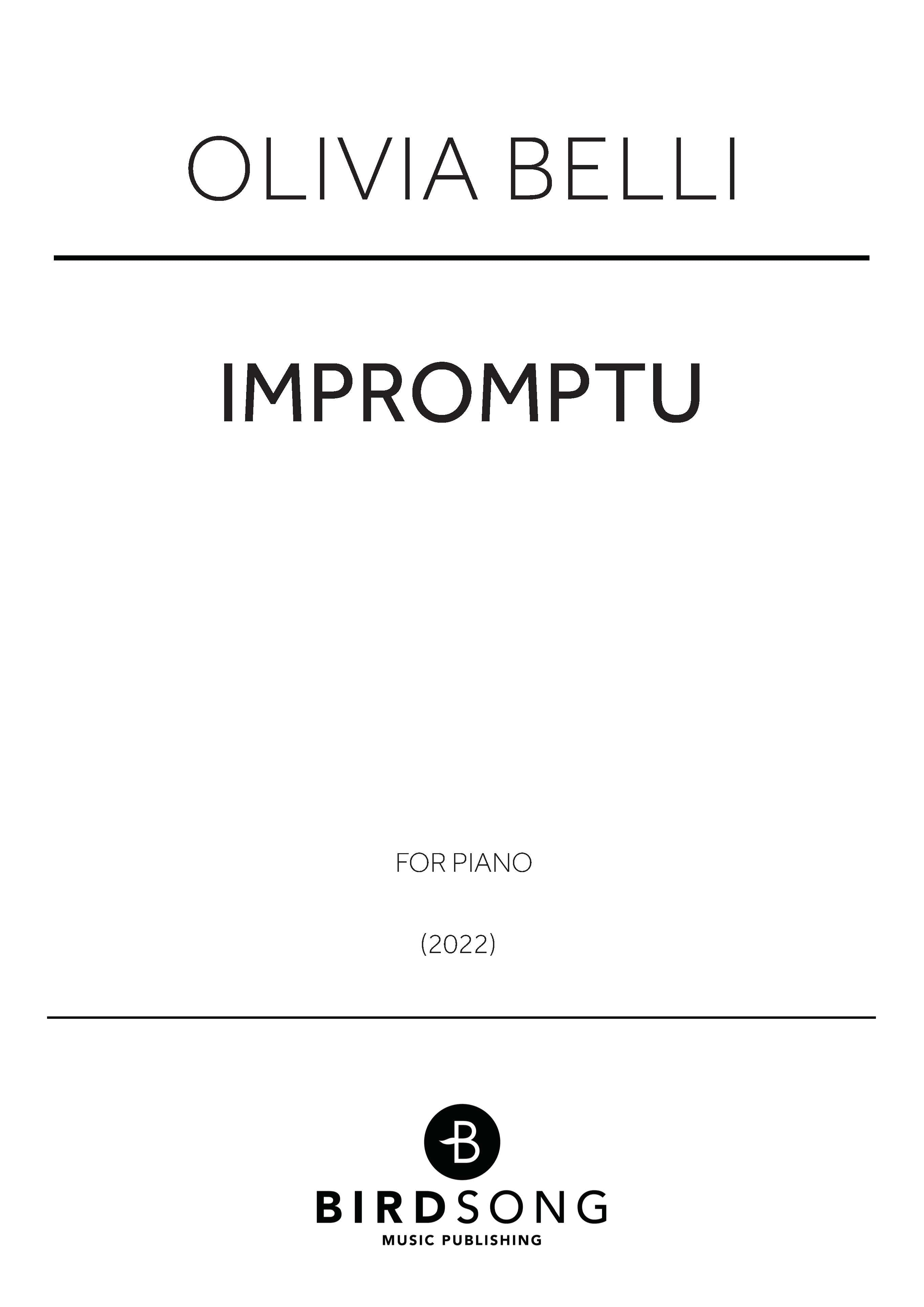 Belli - Impromptu - Piano Solo (Digital Download)