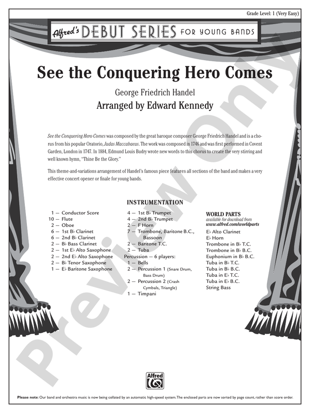 See the Conquering Hero Comes - Concert Band Conductor Score & Parts (Digital Download)