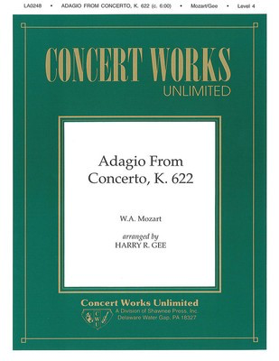 Adagio from Concerto, K. 622 Clarinet/Piano - Wolfgang Amadeus Mozart - Clarinet Harry Gee Hal Leonard Softcover