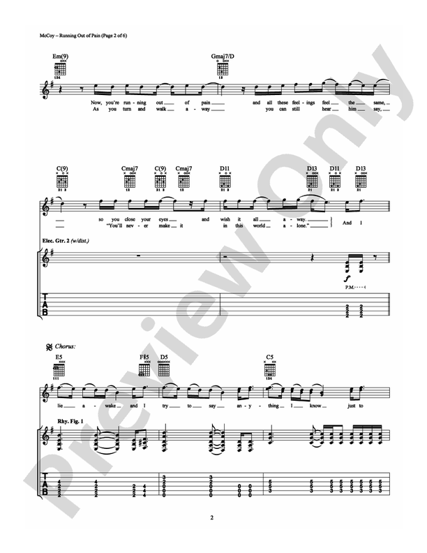 Running Out of Pain - Guitar TAB (Digital Download)