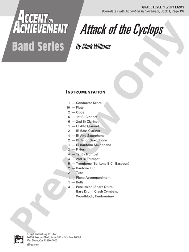 Attack of the Cyclops - Concert Band Conductor Score & Parts (Digital Download)