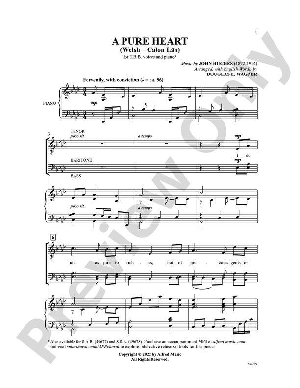 A Pure Heart - TBB Choral Octavo (Digital Download)