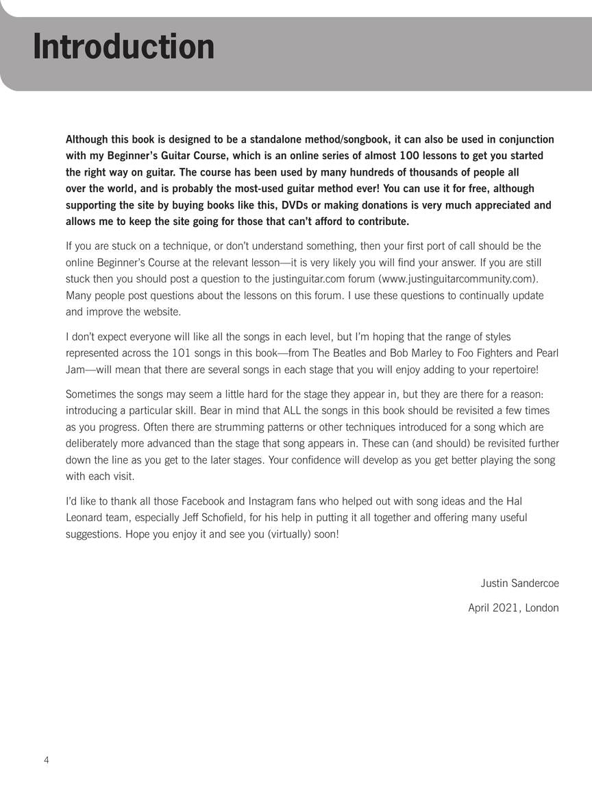 The Justinguitar Easy Guitar Songbook - Easy Guitar Hal Leonard 299334