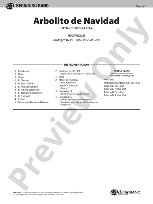 Arbolito de Navidad - Concert Band Conductor Score & Parts (Digital Download)