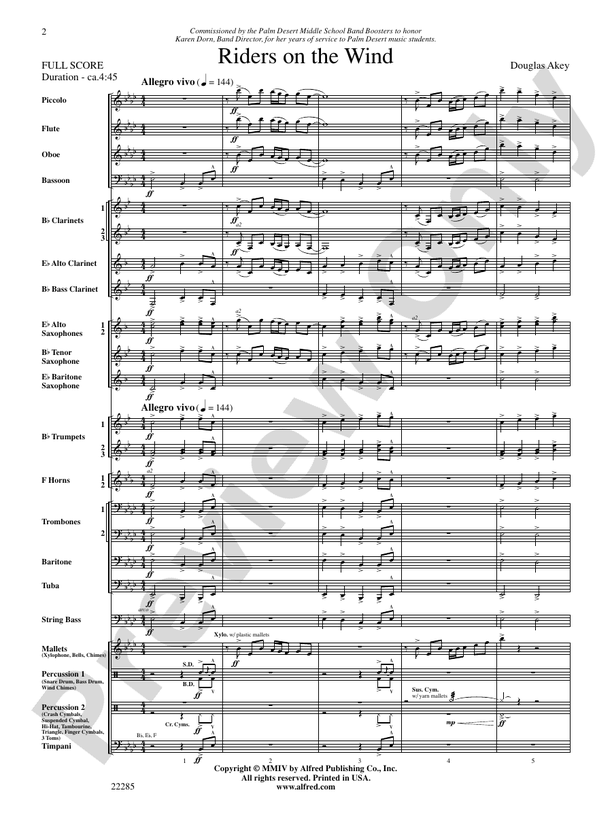 Riders on the Wind - Concert Band Conductor Score & Parts (Digital Download)