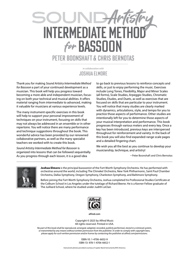 Sound Artistry Intermediate Method for Bassoon