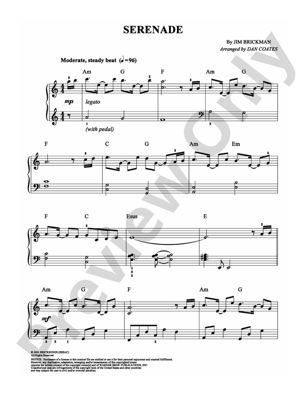 Serenade - Arr. Dan Coates - Easy Piano (Digital Download)