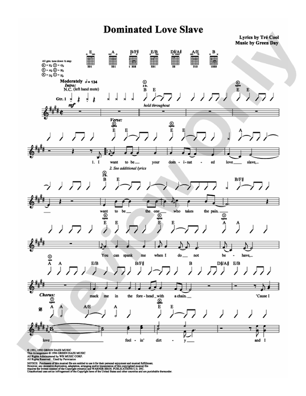 Dominated Love Slave - Guitar TAB (Digital Download)