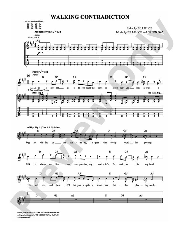 Walking Contradiction - Guitar TAB (Digital Download)