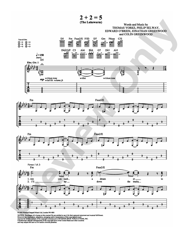 2 + 2 = 5 - Guitar TAB (Digital Download)