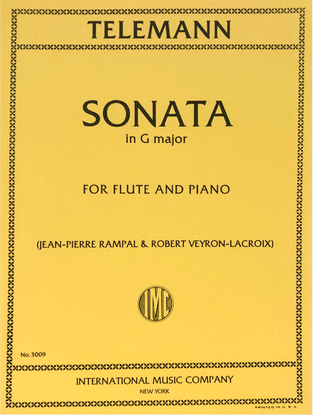 Sonata in G major - for Flute and Piano - Georg Philipp Telemann - Flute IMC3009