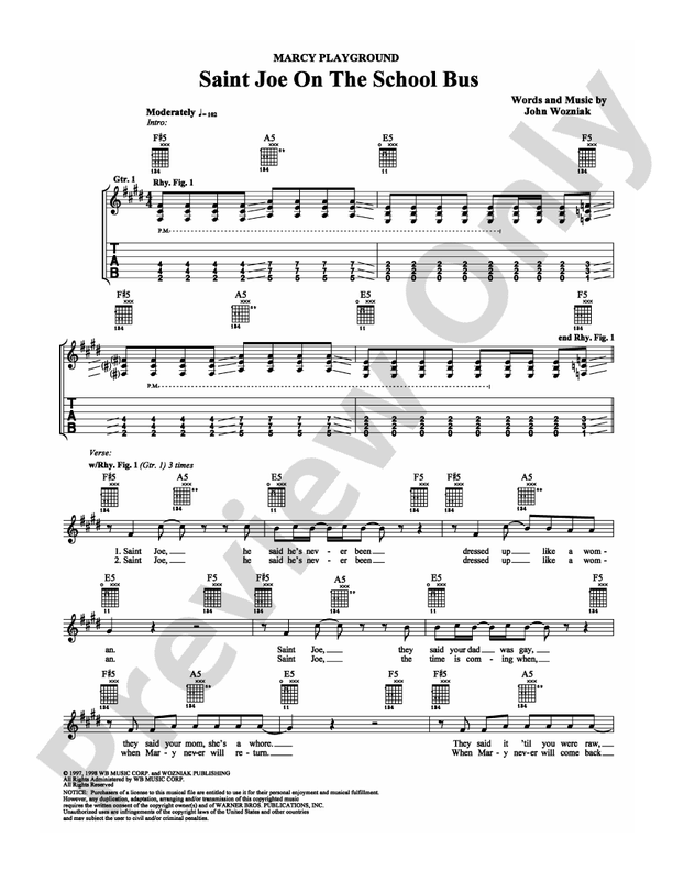 Saint Joe On The School Bus - Guitar TAB (Digital Download)