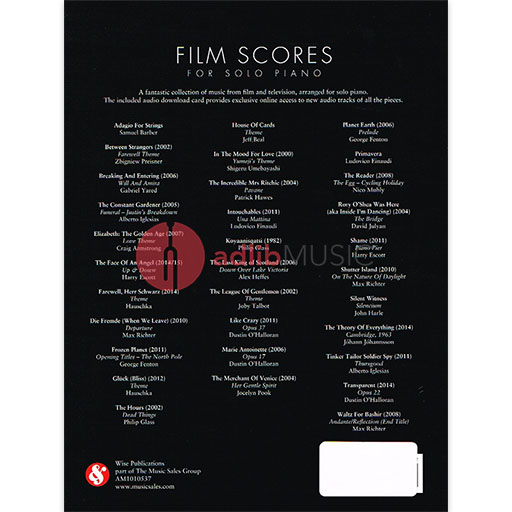 Film Scores - Piano Solo/Audio Access Online Music Sales AM1010537