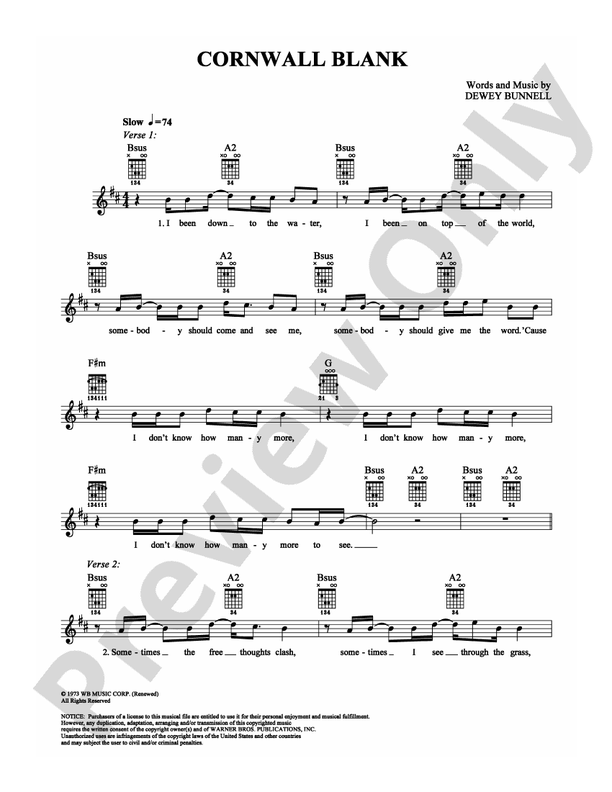 Cornwall Blank - Easy Guitar (Digital Download)