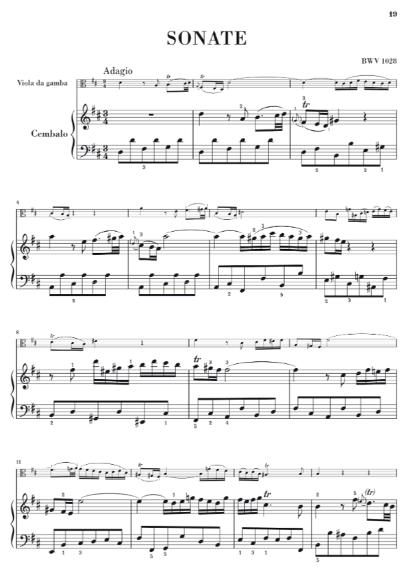 Bach - 3 Sonatas Originally for Viola da Gamba - Viola/Piano Accompaniment Henle HN684